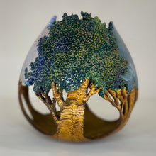 Load image into Gallery viewer, Tree Carved Gourd-Blue