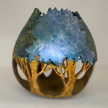 Load image into Gallery viewer, Tree Carved Gourd-Blue