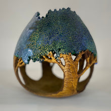 Load image into Gallery viewer, Tree Carved Gourd-Blue