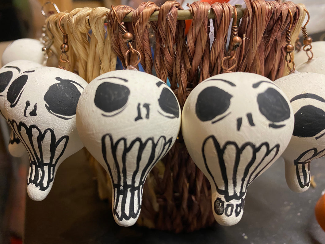 Skull gourd earrings