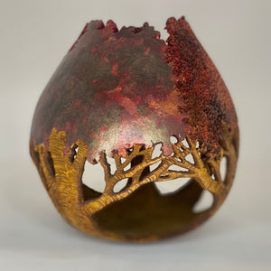 Tree Carved Gourd - Red