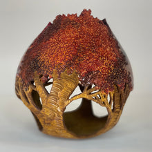 Load image into Gallery viewer, Tree Carved Gourd - Red
