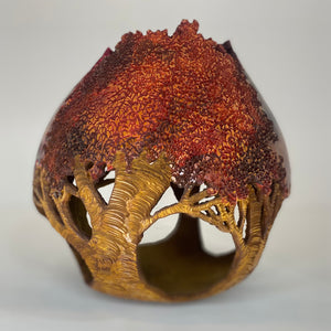 Tree Carved Gourd - Red