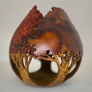 Tree Carved Gourd - Red