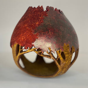 Tree Carved Gourd - Red